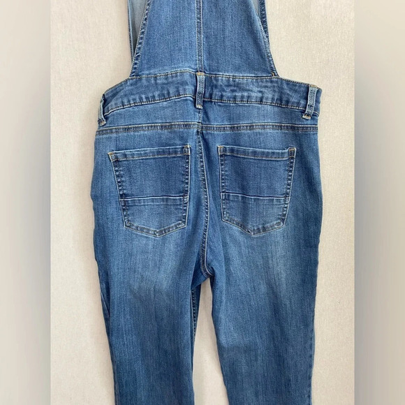 Ci Sono blue denim raw hem slim fit overalls  Sz M - Picture 9 of 13